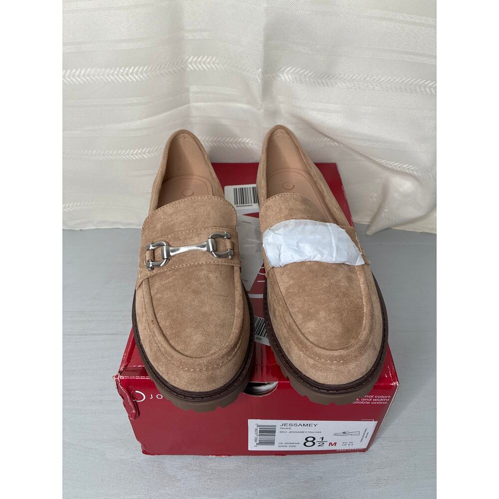 Journee Collection Jessamey Horse Bit Loafer Flats Taupe Suede Size 8.5 - Picture 5 of 12